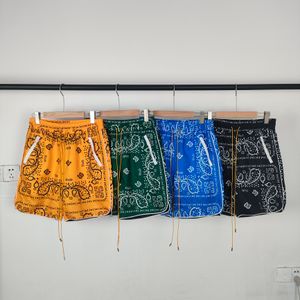 デザイナーショーツRhudeショーツメンズカプセルショーツサマービーチパンツメッシュ素材通気性スウェットルースフィットネスバスケットボールパンツメンズショートブラックショーツL6