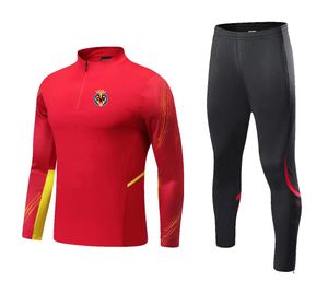 Villarreal CF Erkek ve Çocuk Boş Zaman Sporları Suits Dış Mekan Uzun Kollu Yarı Zipper Eğitim Giysileri Spor Sıradan Palto Boyutu 4XS-2XL