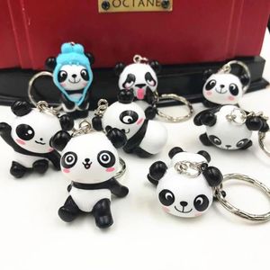 Söt tecknad härlig panda nyckelchain bil nyckelkedja keyring väska telefon hänge mix 24 st mycket hel kvalitet252b