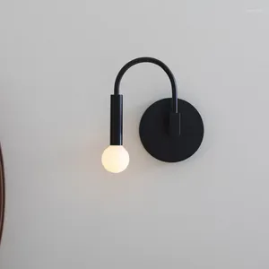 Vägglampa nordisk minimalistisk modepersonlighet kreativ designer el vardagsrum studie sovrummet sänggång