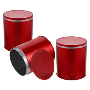 Storage Bottles 3pcs Tea Tin Canister With Airtight Lids Can Box Small Round Kitchen Canisters For Loose