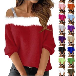 Canotte da donna Camicia sexy da donna con spalle scoperte Scollo a H Festa di Natale Pigiama Top Camicie Reggiseno a canotta