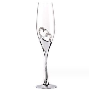 200 ml Kristall Champagner Gläser Paar Hochzeit Geschenk Party Glas Kristall Gläser Bar Liefert Stemware Goldene Wein Gläser Set