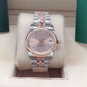 Den nya 31mm Lady Mechanical Automatic Watch med lätt yttre ring rostfritt stål armbandsur mode klocka master watch278c