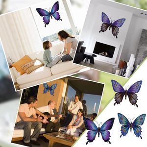 Wall Stickers Antique Decoration Metal Butterfly Frame Hanging Art Indoor Decor DIY Mariposas Fridge Room