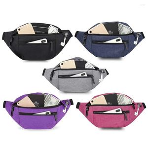 Torby w talii Fanny Pack Bak Bak z dziurą słuchawkową torebki Oxford Fashion Fasual Solid Color Portable Prosty do pieszych wędrówek na świeżym powietrzu