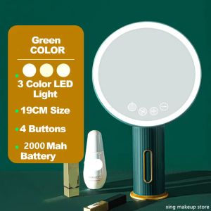 Mirrors New Rechargeable 3 Color Makeup Mirror with Led Light Touch Screen Mirror Stand Light Travel Lamp Makeup Cosmetic Table Desk 20#