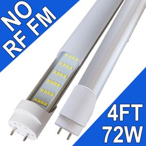 T8 T10 T12 LED-rörljus, dubbel-end-driven, ta bort ballast, typ B-glödlampor, 4ft, G13,72W, 6000K Cool Daylight, LED Ersättningsfluorescenter, mjölktäcke Usastock