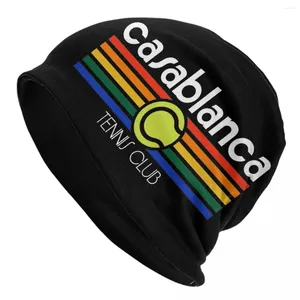 Beralar Kazablancas Tenis Kulübü Caps Serin Unisex Açık Mekan Beanies Hat Bahar Sıcak Termal Elastik Bonnet Örme