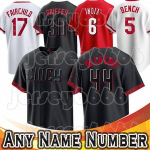 44 Elly De La Cruz Beyzbol 5 Johnny Tezgah Formaları 30 Ken Griffey Jr. 11 Barry Larkin 6 Jonathan Hindistan 19 Joey Votto 7 Spencer Steer 43 Alexis Diaz Hunter Greene Nick Senzel