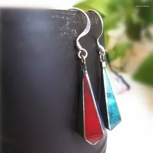 Dangle Earrings E065 Nepal Handmade Vintage Elegant Long Drop Mixed Color