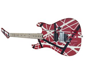 Striped Series 5150 Red, Black and White Stripes Guitar Guitarra elétrica