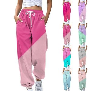 Kvinnors byxor mode lösa färgglada avslappnade lärare arbetskläder solbränna linnekvinnor Sweatpants sommar för