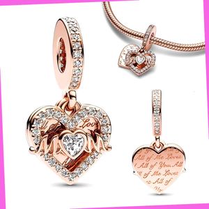 sterling Heart Mom Dangle Charm سحر سوار Sier الأصلي لصناعة المجوهرات