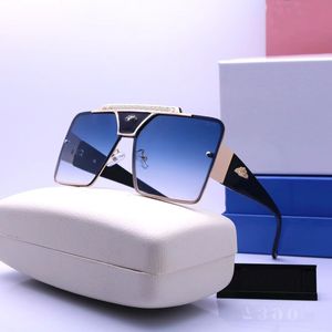 Дизайнерские мужские роскошные солнцезащитные очки женские новые модные в большой металлической оправе с солнцезащитным козырьком с защитой от ультрафиолета модный тренд простой незаменимый для путешествий