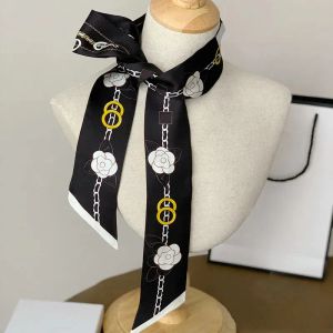 Senhora lenço de seda designer feminino bolsa fita moda roupas laços homens luxo gravatas c meninas bandana clássico impressão faixa de cabelo