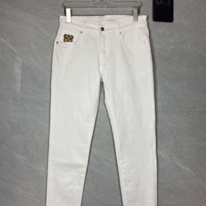 jeans da uomo firmati Jeans uomo donna moda bianco puro piccola tigre lettere ricami grafici pantaloni casual larghi pantaloni dritti semplici e semplici