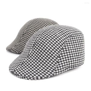 Berretti retrò scozzese francese vintage in cotone artista moda cappello da uomo berretto con visiera pied de poule pittore