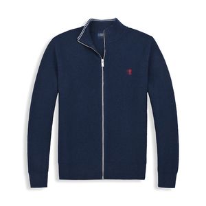 Toppdesigner Vintermän tröja Brand Polo Cashmere Retro broderi dragkedja stickad varm pullover ponny Men's Loose Casual Solid Color Sweater