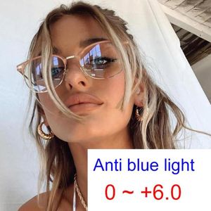 Sunglasses Half Frame Anti Blue Light Reading Glasses Women Men Luxury Designer Round Eyewear Presbyopic Diopters 0 To 6 0 GafasSu241r