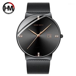 Män tittar på rostfritt stål Klassiskt Business Waterproof Top Quartz Movement -armbandsur Kalender Relogio Masculino1282G