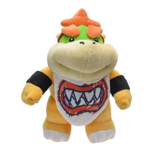 22cm adorável em pé bowser jr brinquedo de pelúcia bonito dos desenhos animados koopa boneca de pelúcia com máscara bordada recheado menino impertinente bonecas crianças playmate decoração de casa plushie brinquedo do miúdo presentes