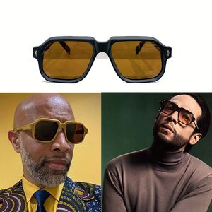 Jacques Mariedesigner Okulary przeciwsłoneczne Mężczyźni luksusowe wysokiej jakości masywne panele ręcznie robione duże szklanki Challenger