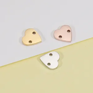Charms 5 Stück 10 10 mm Gold/Stahlfarbe Edelstahl hochglanzpoliert Mini Herzform Verbinder Charm für DIY handgemachte Schmuckherstellung