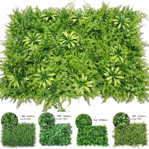 Decorative Flowers Simulated Lawn Artificial Green Grass Decor Square Plastic Plant Garden Living Room Wall Decoration DIY Cropping 40x60cm