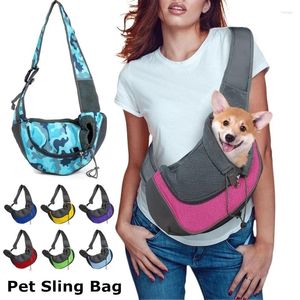 Cão portador pet filhote de cachorro viagem ao ar livre bolsa ombro malha oxford único estilingue bolsa conforto bolsa respirável gato