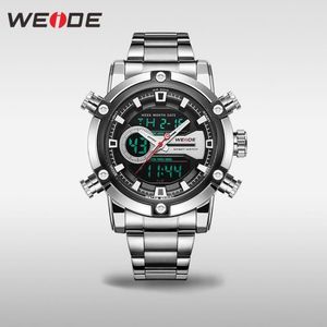 WEIDE Orologio da uomo Nuovo lusso europeo da uomo Sport Business Movimento al quarzo Analogico LCD Calendario digitale Orologio da uomo a tempo multiplo265e