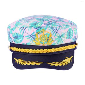 Fermagli per capelli Cappello da Capitano ricamato Costumi di Halloween della Marina per uomo Cappellini da ricamo Camion