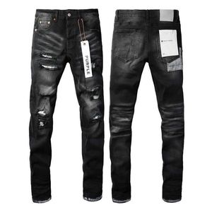 Jeans da uomo viola di marca Jeans American High Street neri invecchiati 9001