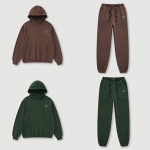 Al Yoga Hoodies Sweatshirt+Jogger Swearpants Ağır Ağırlık Mürettebat Boyun Kapüşonlu Süveter Gevşek Büyük Boy Sıcak Polar Stüdyo-Street Pullover Gümüş 3D Göğüs