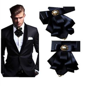 Bröllopsbrudgummen Bow Tie Metal Corners Multilayer Bow-Tie Flower Collar Men's Business Suits2307