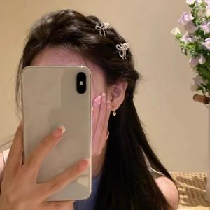Accessori per capelli Mini stile coreano Nastro in tinta unita Design con fiocco in lega Barrette alla moda Clip laterali Copricapo per ragazze