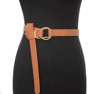 Bälten Kvinnor Designer Wide Corset Leather Belt Female Tie Obi Midjeband Fashion Bow Leisure för damer Bröllopsklänning Midjeband