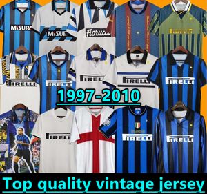 Inters Milans Retro-Fußballtrikots RONALDO CRESPO ADRIANO 97 98 99 00 01 02 03 04 05 07 08 09 Finale 2010 MILITO SNEIJDER J.ZANETTI Eto'o klassisches Vintage-Fußballtrikot