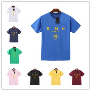 BRM-007 2024 Yeni Erkek Kadınlar Mektup Baskı Tişörtleri Siyah Moda Tasarımcısı Yaz Tshirt Yüksek Kalite Üst Kısa Kollu Boyut M-XXL Daha Fazla Renk Seçenekleri B almain