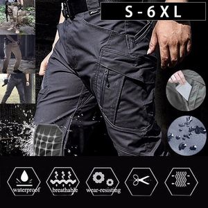 Calças de carga táticas dos homens calças de combate do exército calças militares múltiplos bolsos trabalho caminhadas calças casuais masculinas plus size 6xl 240125