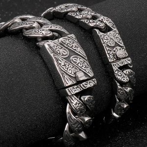 Pulseiras de pulseiras vintage 12/18mm de pulseiras masculinas de aço inoxidável sólido Bracelet Birthday Gifts Para ele meninos marido Dropshping