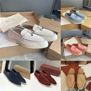 casual shoes loafers flat low top suede Cow leather oxfords Moccasins summer walk comfort loafer slip on loafer rubber sole flats loro piano