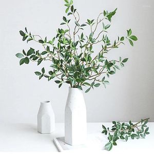Decorative Flowers Simulation Green Plant Artificial Camellia Leaf Branch Realistic Fake Toon Leaves Flower Wedding Party Home Table