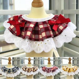 Dog Apparel Plaid Cat Bibs Collar Pet Saliva Towel Bandana Cute Shawl Scarf For Small Large Dogs Pets Products Puppy Accessories