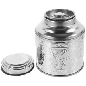 Garrafas de armazenamento jarra de metal de aço inoxidável com tampa para cereal de café com açúcar de folhas soltas (11x88x55cm)