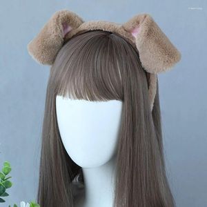 Raincoats Soft Plush Dog Ears Headband Cute Cartoon Women Girls Kids Party Festival Fantastic Hair Accessories Furry Animal Hairband