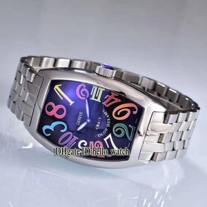 رخيصة جديدة من Crazy Hours Color Figures 8880 CH Black Dial Ament Ament Mens Watch Stainless Steel Bracelet عالية الجودة الساعات الجديدة 1562