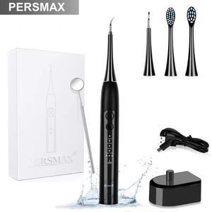 Ultrasonic Electric Oral Cleaner Kit, Dental Calculus Remover, Tartar Cleaning Whitening Flosser With Replaceable Toothbrush Heads, Waterproof Teeth Brush kit