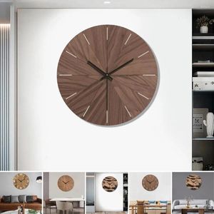 壁時計素朴な木時計ビンテージサイレントスイープムーブメントファームハウスラウンドハンドメイド穀物セットセット