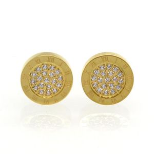 Marca de moda titânio aço romano coração amor brincos para mulher jóias banhado a ouro 10mm de largura para mulher gift259o